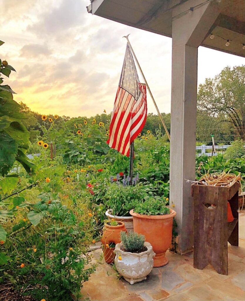 American Flag in the Garden