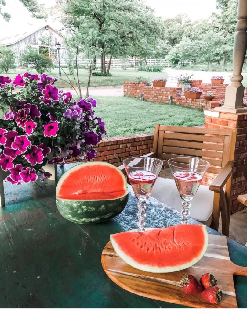 Watermelon for two sliced and ready to celebrate the 4th of July 