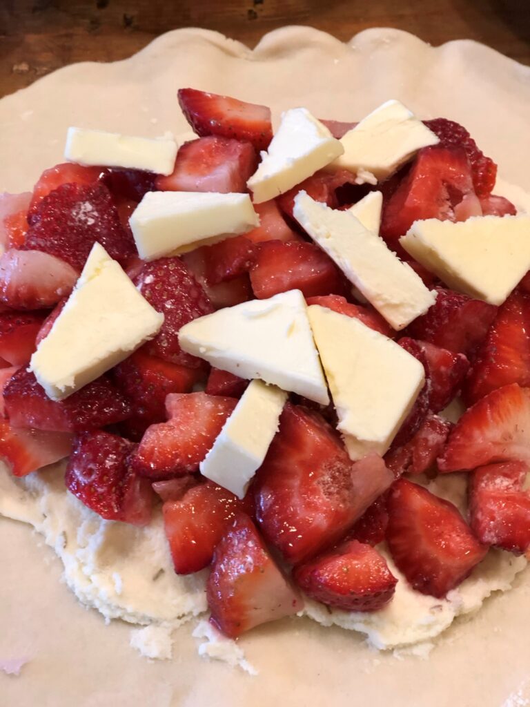 Making a Strawberry Galette-Adding the Butter Pats