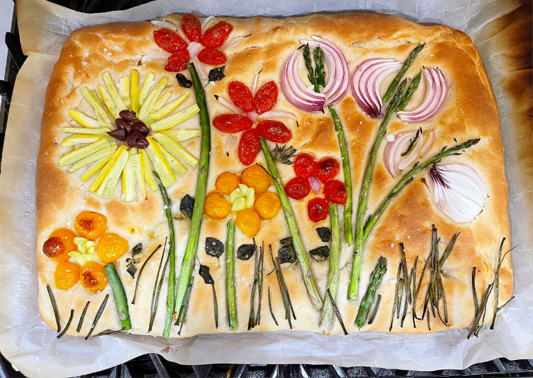 I love making Garden Focaccia