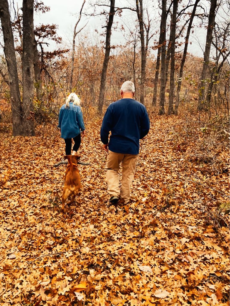 Sometimes we head to the woods for our morning walk.