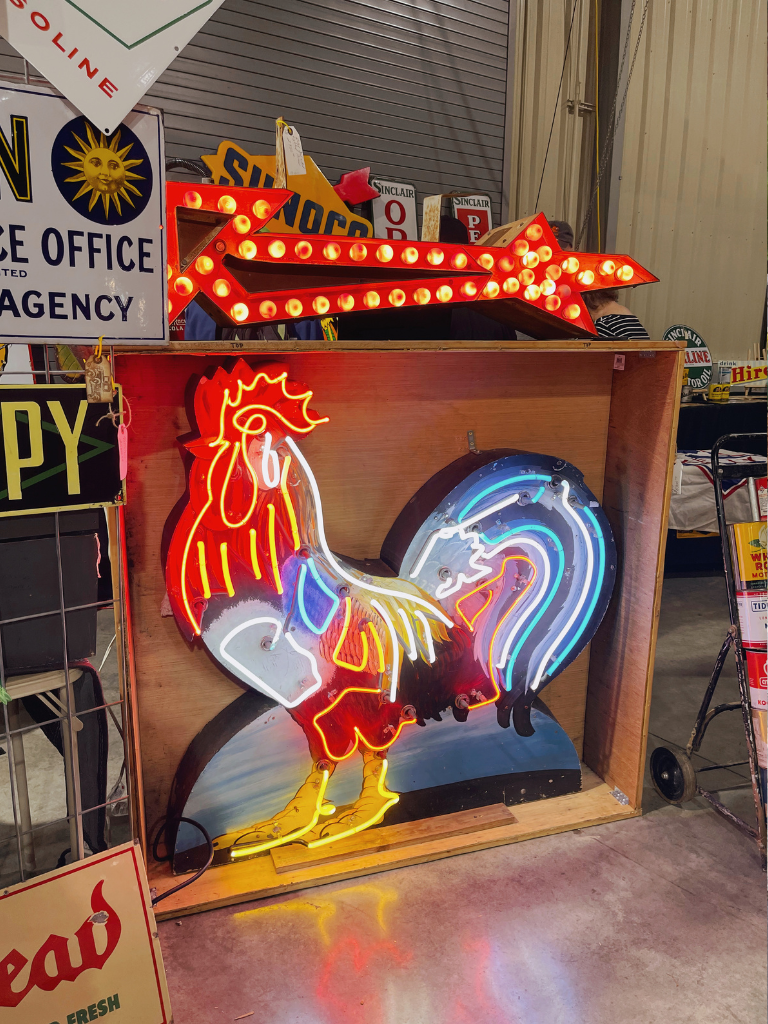 My Favorite Find at the Tulsa Vintage Show: A Neon Chicken