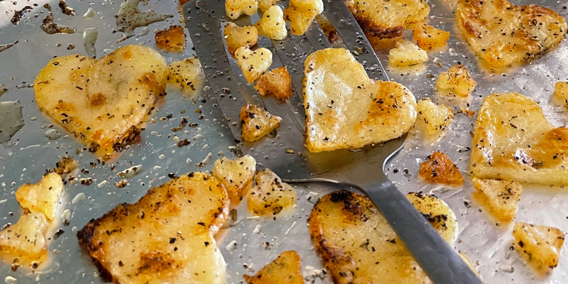 Roasted Heart Potatoes with Rosemary for Two